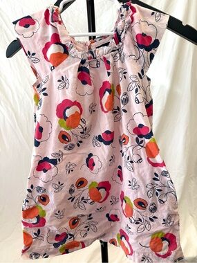 GAP Pink Floral Casual Kids Dress with Multicolor Blooms